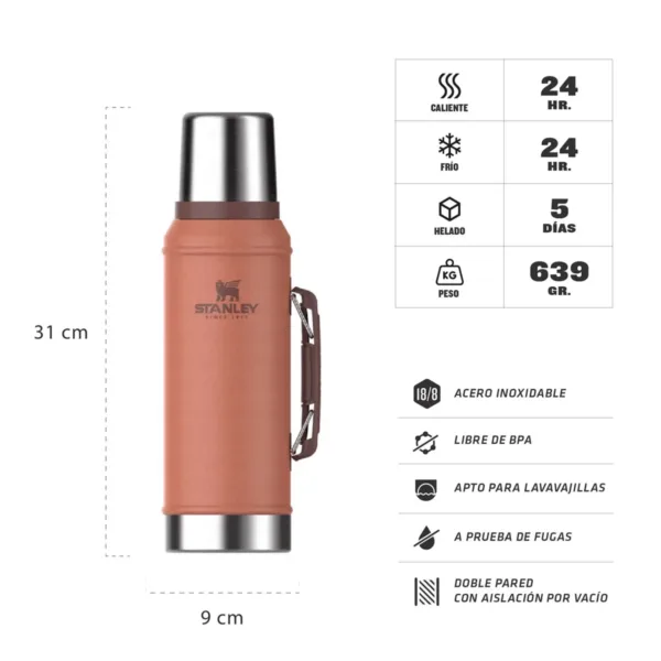 Termo Clásico Tapón Cebador 950ml 2.0 - Imagen 2