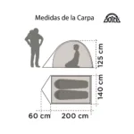 Carpa Iglu Zander 2 Personas Camping Resistente Agua - Imagen 7