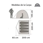 Carpa Iglu Zander 4 Personas Camping Familiar Impermeable - Imagen 6