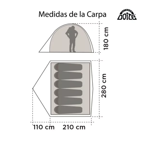 Carpa Iglu Zander 6 Personas Familiar Camping Impermeable - Imagen 6