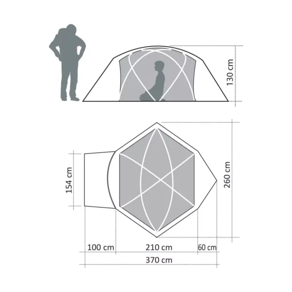 Carpa Profesional Pro Aconcagua 3 Personas Duraluminio Clima Extremo - Imagen 6