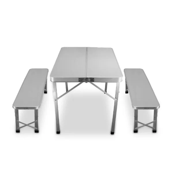Mesa de aluminio para Camping con 2 bancos - Imagen 1